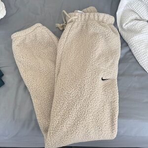 Nike Beige Fleece Joggers